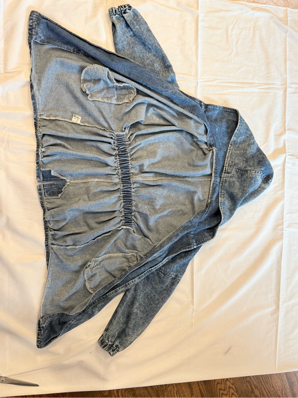 Light Wash Denim Hooded Jacket